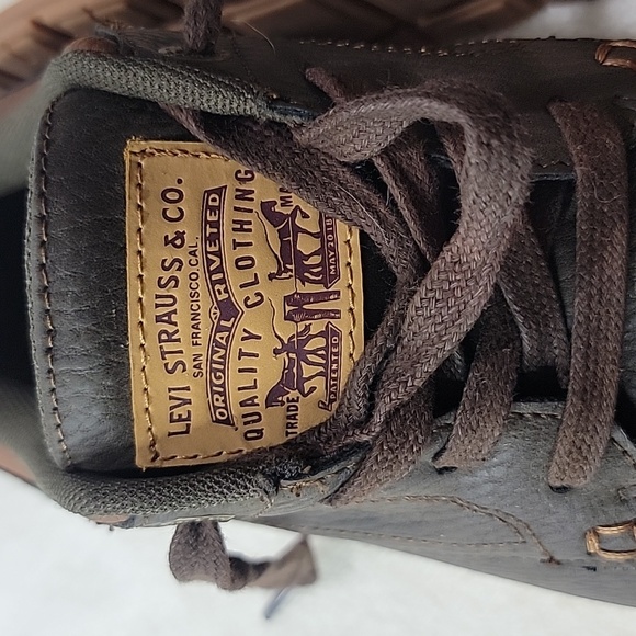Levi's Strauss Marvin WX Brown Tan Leathers Casual Lace-up Sneakers. Size 10 - Picture 4 of 12